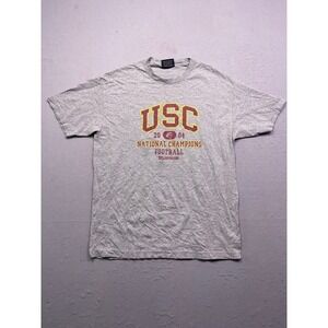 Team Trojan USC T-Shirt Cotton Blend Gray Large Mens